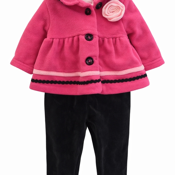 Maggie & Zoe Other - Girls Pink Peacoat and Black Pants Outfit